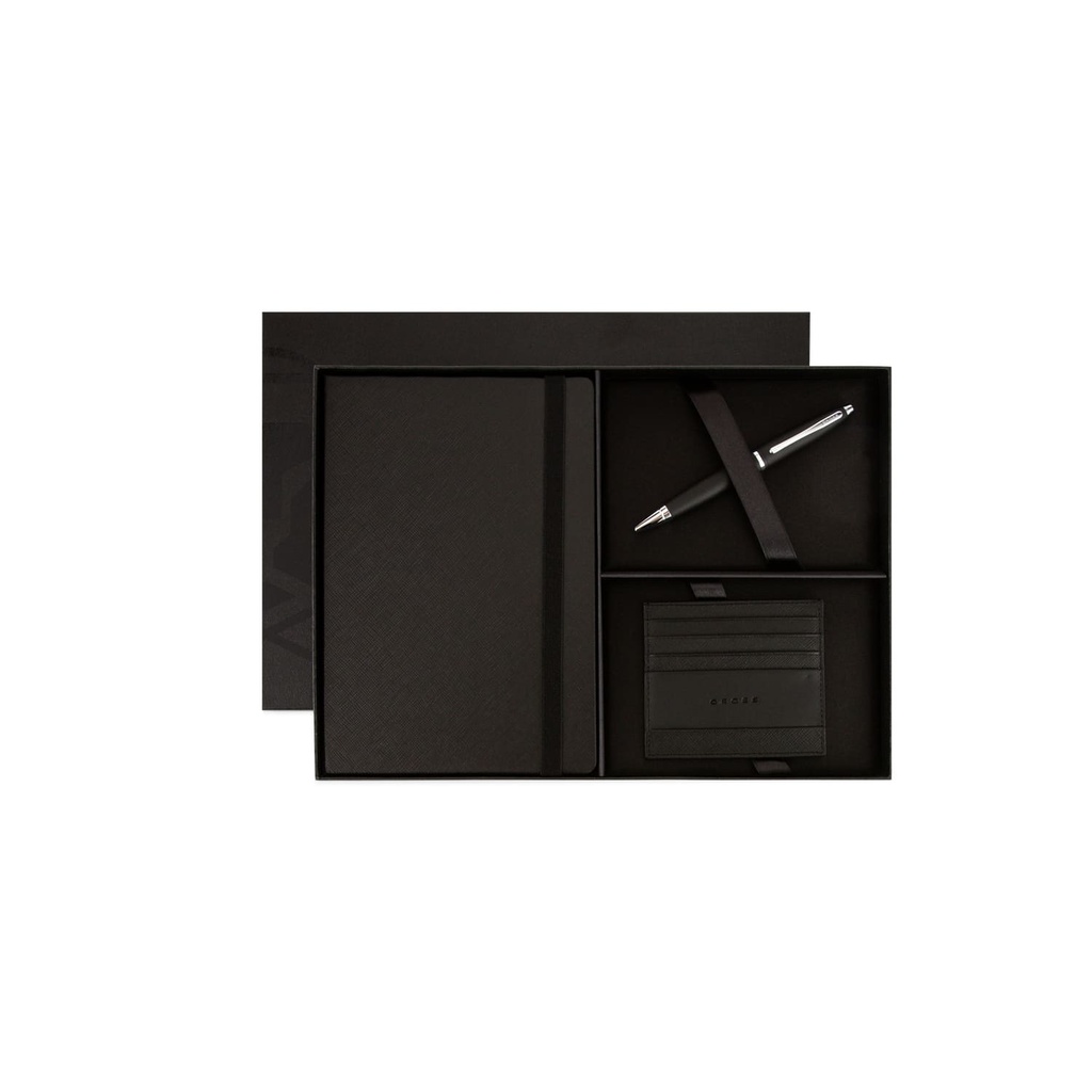 Cross Calais™ Ballpoint Pen with Notebook and Cardholder Gift Set - Black - Image 8
