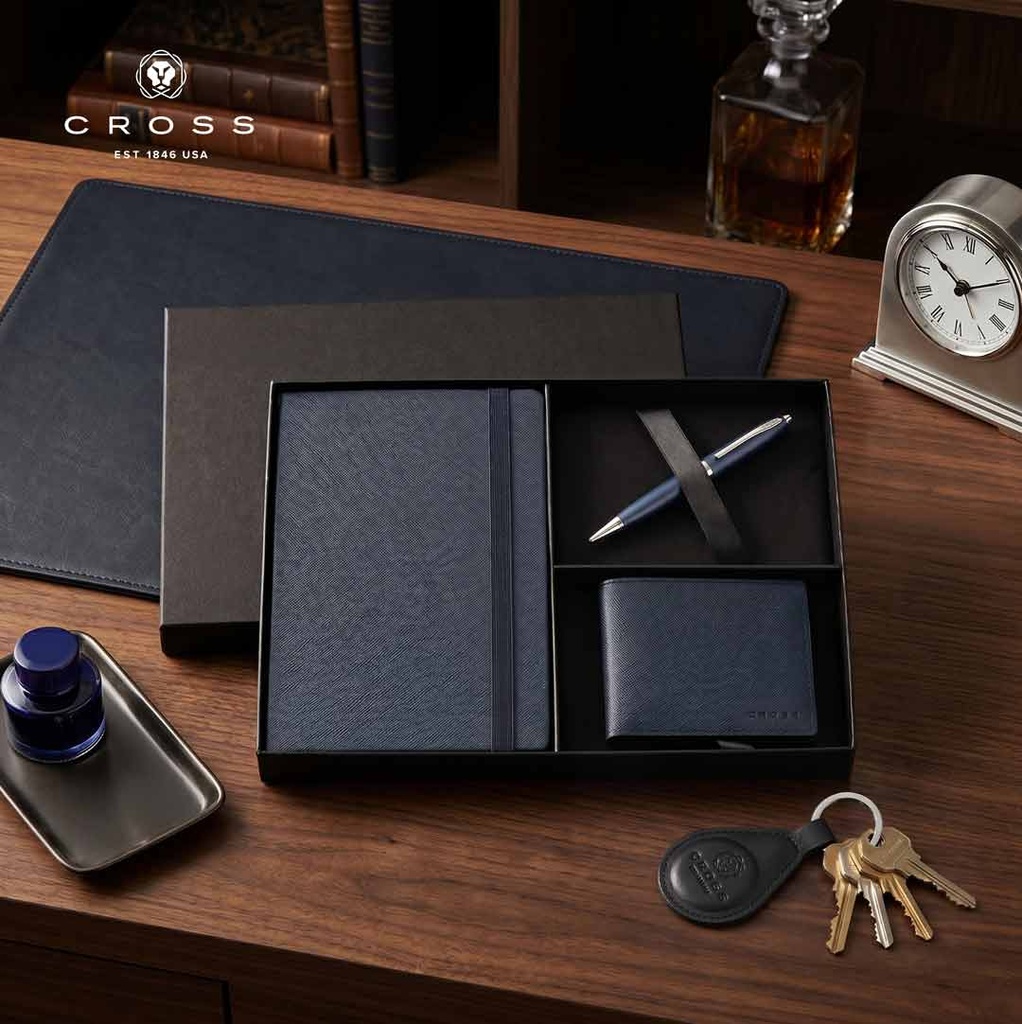 Cross Calais™ Ballpoint Pen with Notebook and Coin Wallet Gift Set - Blue - Image 11
