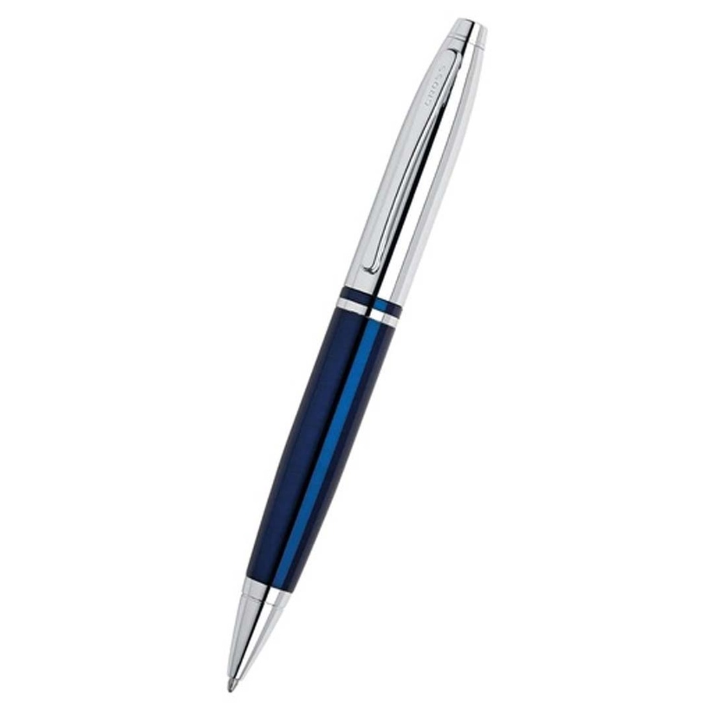 Cross Calais™ Chrome/Blue Lacquer Ballpoint Pen with Classic Midnight Blue Journal Gift Set - Image 4