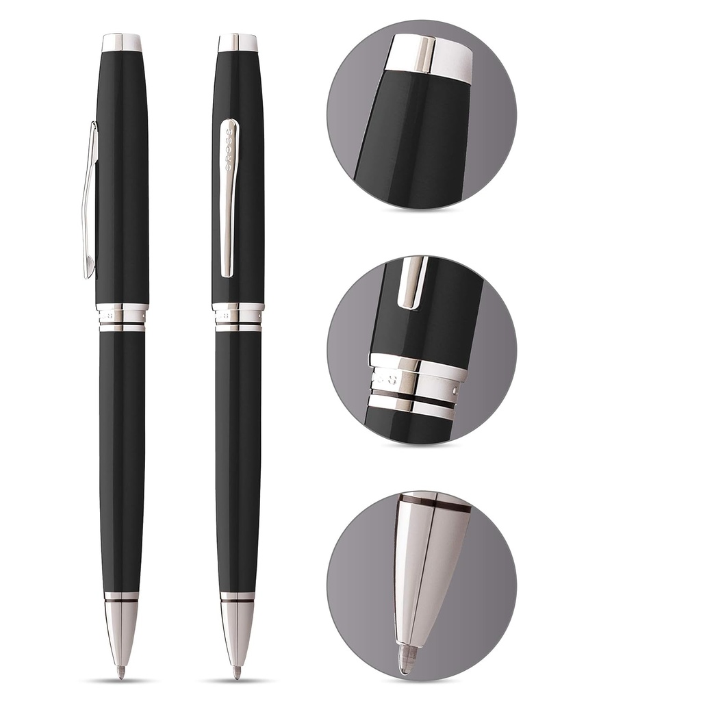 Cross Coventry Black Lacquer Ballpoint Pen with Classic Black Journal Gift Set - Image 5
