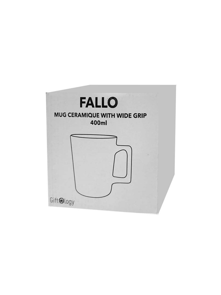 FALLO - Giftology Ceramic Cup with Wide Grip 400 ml - White - Image 4