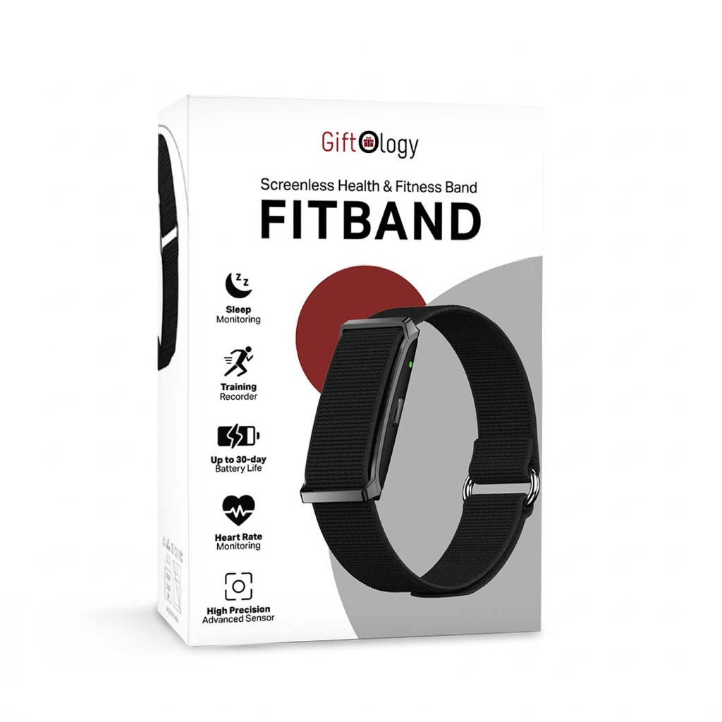 FITBAND Giftology Screenless Health & Fitness Band - Black - Image 4