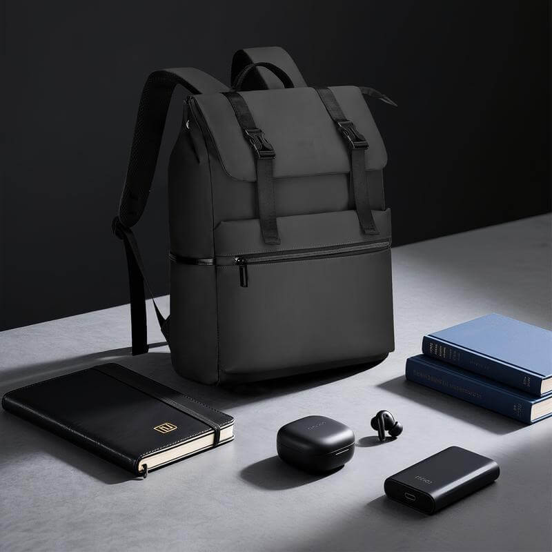 LEON - Giftology 17" Rolltop Backpack - Black - Image 3