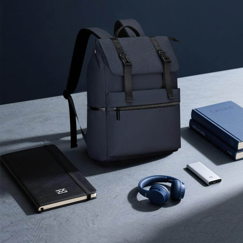 LEON - Giftology 17" Rolltop Backpack - Blue - Image 3