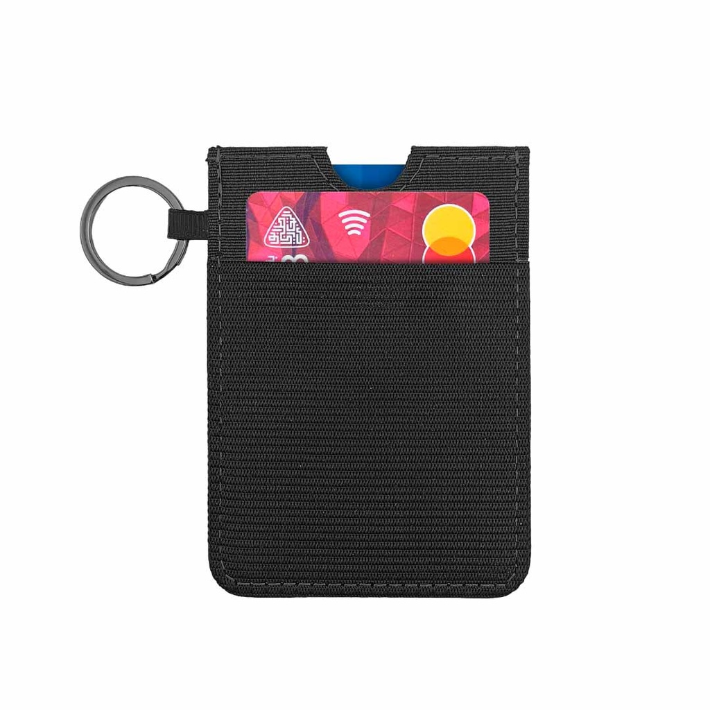 LUGANO - Vertical RFID Cardholder Wallet with Keyring - Black - Image 4